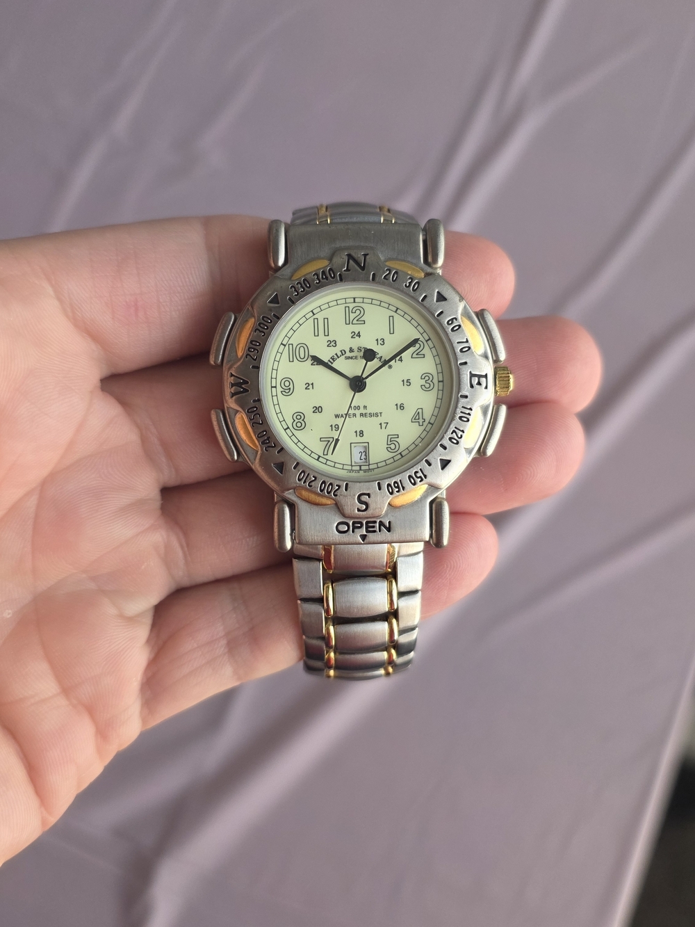 Vintage Field and Stream Men's Quartz Compass Watch, Non-running